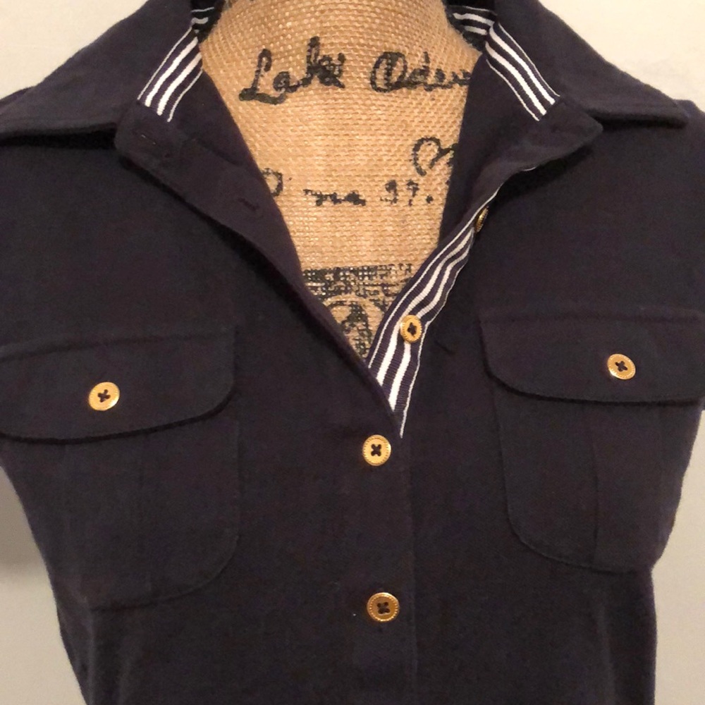 LANDS END nautical button down polo shirt - Picture 2 of 4